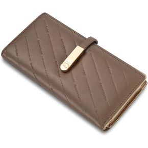 Womens Slim Wallet Bifold with Letter Print Credit Card Holder with Zipper Pocket PU Leather Wallets for Women with Snap Closure (Blue)