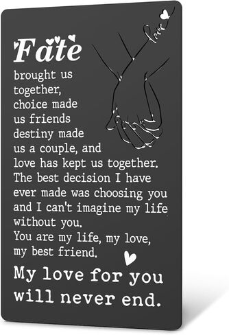 Husband Birthday Card From Wife, Anniversary Card Black Wallet Insert Card, Valentine Gifts for Men Women, Love Gift for Him Her Boyfriend Girlfriend, Romantic Gift Card XCD33 in Saudi Arabia
