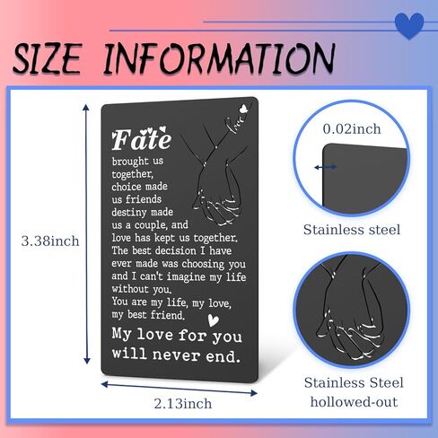 Husband Birthday Card From Wife, Anniversary Card Black Wallet Insert Card, Valentine Gifts for Men Women, Love Gift for Him Her Boyfriend Girlfriend, Romantic Gift Card XCD33 in Saudi Arabia