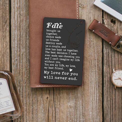 Husband Birthday Card From Wife, Anniversary Card Black Wallet Insert Card, Valentine Gifts for Men Women, Love Gift for Him Her Boyfriend Girlfriend, Romantic Gift Card XCD33 in Saudi Arabia