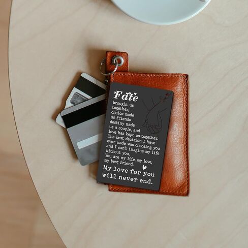 Husband Birthday Card From Wife, Anniversary Card Black Wallet Insert Card, Valentine Gifts for Men Women, Love Gift for Him Her Boyfriend Girlfriend, Romantic Gift Card XCD33 in Saudi Arabia