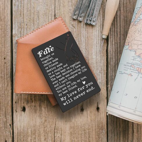 Husband Birthday Card From Wife, Anniversary Card Black Wallet Insert Card, Valentine Gifts for Men Women, Love Gift for Him Her Boyfriend Girlfriend, Romantic Gift Card XCD33 in Saudi Arabia