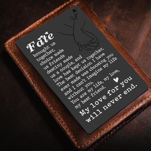 Husband Birthday Card From Wife, Anniversary Card Black Wallet Insert Card, Valentine Gifts for Men Women, Love Gift for Him Her Boyfriend Girlfriend, Romantic Gift Card XCD33 in Saudi Arabia