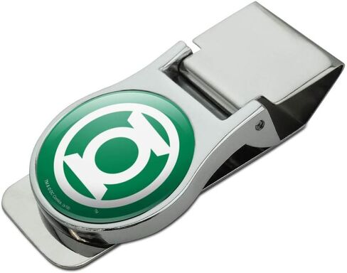 مشبك نقود معدني مطلي بالكروم الساتان يحمل شعار Green Lantern باللون الأبيض in Saudi Arabia