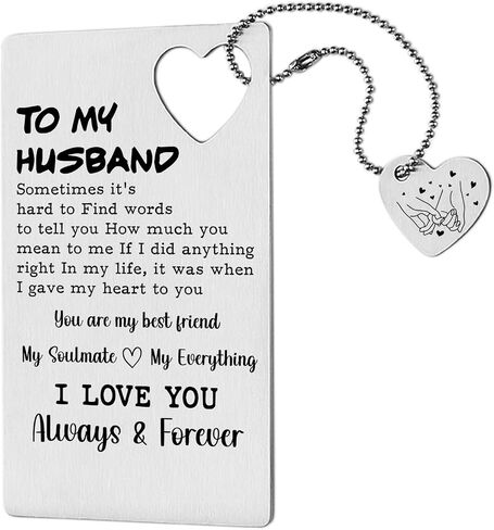 Husband Birthday Card From Wife, Anniversary Card Black Wallet Insert Card, Valentine Gifts for Men Women, Love Gift for Him Her Boyfriend Girlfriend, Romantic Gift Card XCD33 in Saudi Arabia