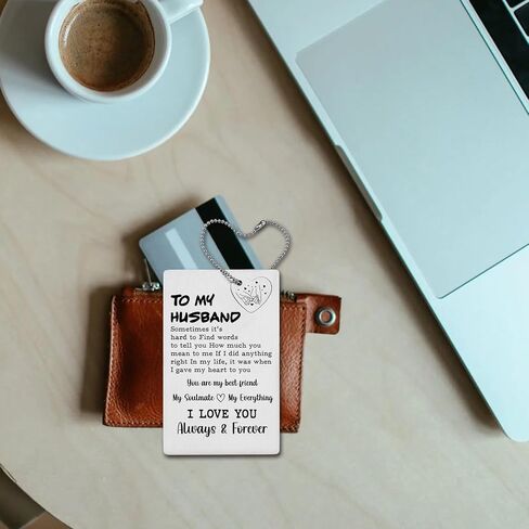 Husband Birthday Card From Wife, Anniversary Card Black Wallet Insert Card, Valentine Gifts for Men Women, Love Gift for Him Her Boyfriend Girlfriend, Romantic Gift Card XCD33 in Saudi Arabia