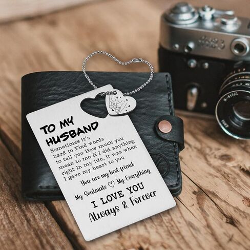 Husband Birthday Card From Wife, Anniversary Card Black Wallet Insert Card, Valentine Gifts for Men Women, Love Gift for Him Her Boyfriend Girlfriend, Romantic Gift Card XCD33 in Saudi Arabia