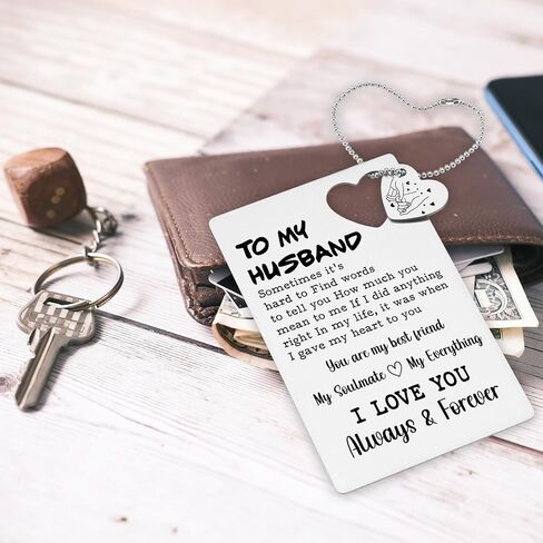 Husband Birthday Card From Wife, Anniversary Card Black Wallet Insert Card, Valentine Gifts for Men Women, Love Gift for Him Her Boyfriend Girlfriend, Romantic Gift Card XCD33 in Saudi Arabia