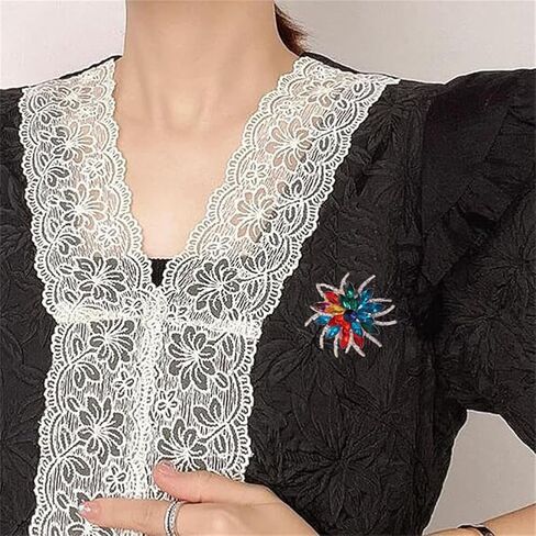 Multi-color Flower Brooch Bling Crystal Rhinestone Wedding Flower Pin Corsage Clothing Dress Accessories Jewelry Party Gifts for Women, Metal, alloy in Kuwait