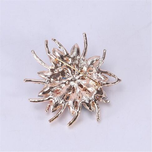Multi-color Flower Brooch Bling Crystal Rhinestone Wedding Flower Pin Corsage Clothing Dress Accessories Jewelry Party Gifts for Women, Metal, alloy in Kuwait