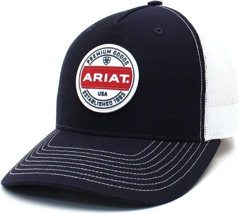 ARIAT Men's Navy Snapback Rubber Logo Patch Cap, Navy, One size in Saudi Arabia