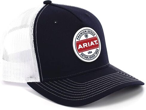 ARIAT Men's Navy Snapback Rubber Logo Patch Cap, Navy, One size in Saudi Arabia