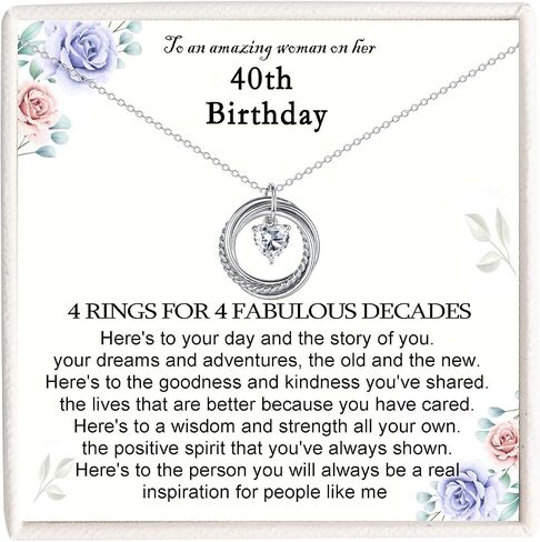 EFVISD 21st 30th 40th 50th 60th 70th 80th 90th 100th Birthday Gifts for Women, Silver Necklace Jewelry for Mom Daughter Nana Friend Sister Wife in Kuwait