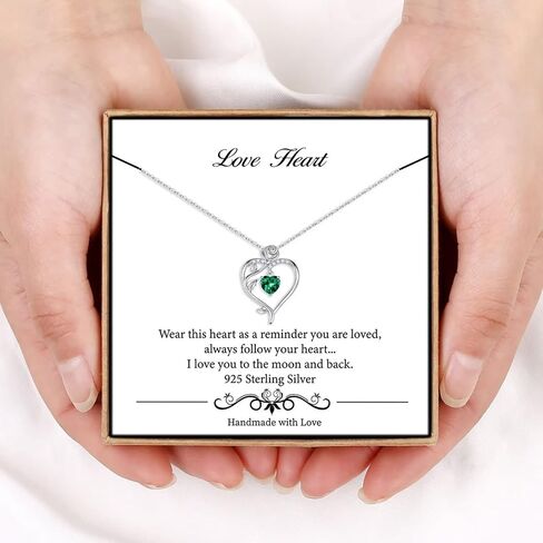 Iefil Rose Birthstone Necklace for Women, 925 Sterling Silver Natural or Created Gemstone Birthstone Necklace Anniversary Valentines Gifts for Her Mothers Day Birthday Christmas Gifts for Women Jewelry in Saudi Arabia