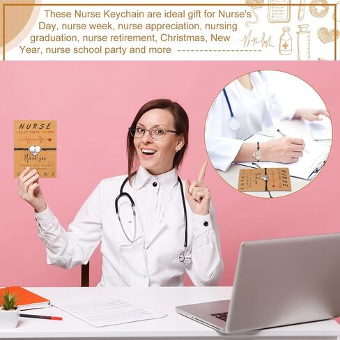 Sasylvia 36 Sets Nurse Week Gifts Bracelet Bulk Heart Bracelet Nursing Appreciation Gifts with Motivational Blessing Card for Woman Man Nurse Day Graduation Birthday Gifts in Saudi Arabia