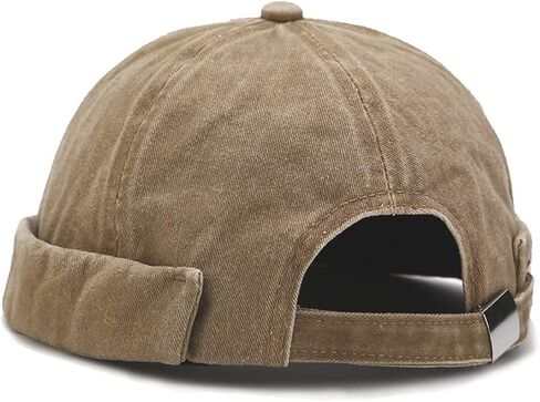 Retro Cotton No Brim Hat Adjustable Rolled Cuff Brimless Beanie Skull Cap in Saudi Arabia