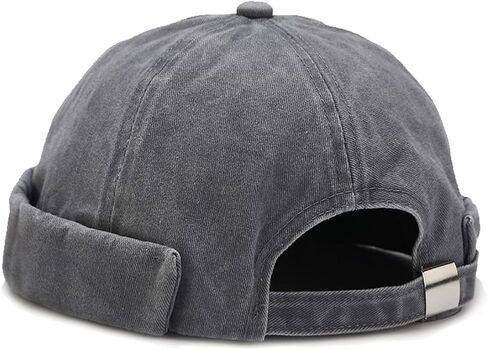 Retro Cotton No Brim Hat Adjustable Rolled Cuff Brimless Beanie Skull Cap in Saudi Arabia