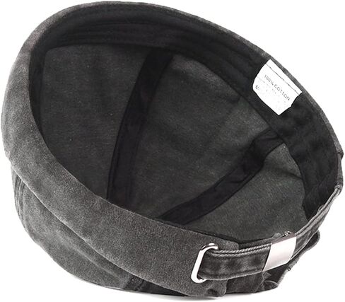 Retro Cotton No Brim Hat Adjustable Rolled Cuff Brimless Beanie Skull Cap in Saudi Arabia