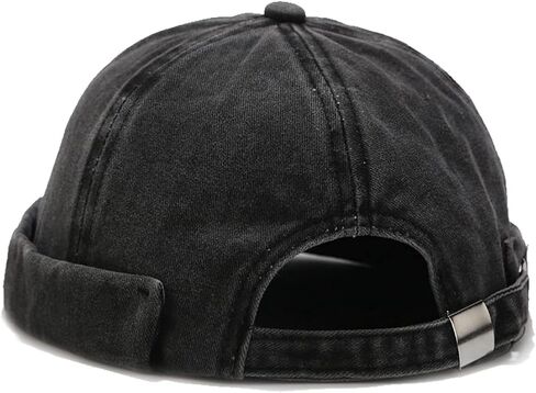 Retro Cotton No Brim Hat Adjustable Rolled Cuff Brimless Beanie Skull Cap in Saudi Arabia