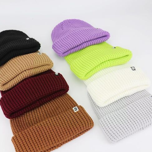 قبعة الوافل الكلاسيكية للرجال والنساء الشتاء مكبلة قبعة متماسكة دافئة سميكة طبقة مزدوجة طويلة مترهل قبعات صغيرة ناعمة in Kuwait