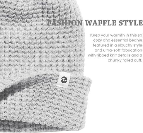 قبعة الوافل الكلاسيكية للرجال والنساء الشتاء مكبلة قبعة متماسكة دافئة سميكة طبقة مزدوجة طويلة مترهل قبعات صغيرة ناعمة in Kuwait