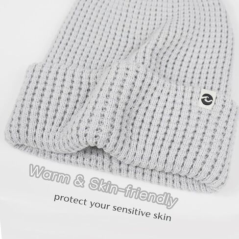 قبعة الوافل الكلاسيكية للرجال والنساء الشتاء مكبلة قبعة متماسكة دافئة سميكة طبقة مزدوجة طويلة مترهل قبعات صغيرة ناعمة in Kuwait