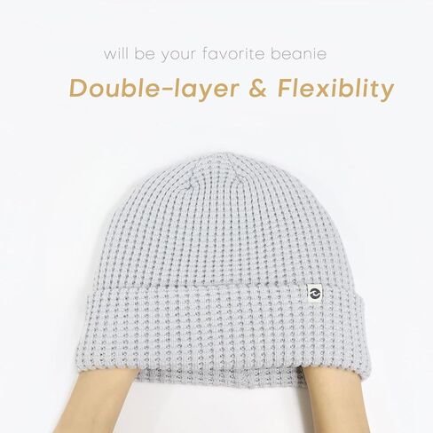 قبعة الوافل الكلاسيكية للرجال والنساء الشتاء مكبلة قبعة متماسكة دافئة سميكة طبقة مزدوجة طويلة مترهل قبعات صغيرة ناعمة in Kuwait