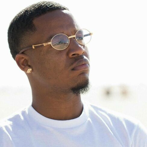 Men's Round Wood Vintage Retro Gold Frame Clear Lens Fashion Hip Hop Glasses in Saudi Arabia
