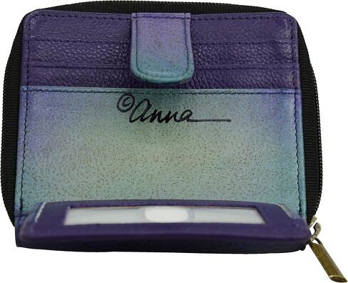 Anna by Anuschka Women's Hand-Painted Genuine Leather Zippered Organizer Wallet - Elephant Family in Saudi Arabia