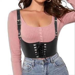 Navoky الخصر الشرير حزام تسخير الجلود القوطي الهذيان قابل للتعديل الجسم مشد الملحقات للنساء والفتيات للحزب، كوسبلاي، والمواعدة in Kuwait