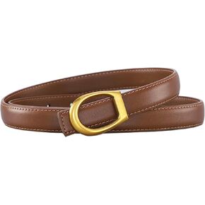 Classics Leather Belt for Women Belt with Gold Buckle Fashion Ladies Belts for Jeans Dress Pants with 2.0 CM (0.8'') Wideth
