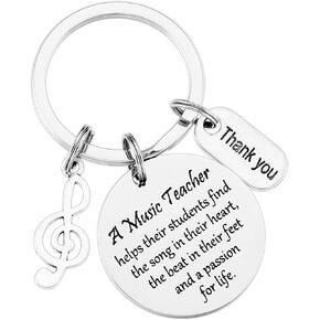 AHAETH Music Teacher Gifts Women Keychain For Men Male Funny Band Director Best Choir Music Note Keyring Music Teacher Keychain