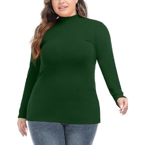 FOREYOND Women’s Plus Size Tops Long Sleeve Lightweight Pullover Mock Turtleneck Tunics Tops in Saudi Arabia