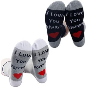 PXTIDY I Love You Always I Love You Forever Couples Socks Boyfriend Gift Girlfriend Gift for Him Her