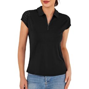 JACK SMITH Womens Golf Shirts Short Sleeve Dry Fit Tennis Polo Shirts UPF50+ Lightweight Workout Tops for Women S-2XL