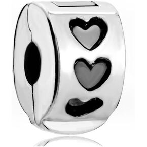 CharmSStory Clip Lock Round Stopper Charms Beads for Bracelets