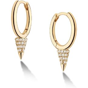 VACRONA Gold Spike Earrings Huggie Earrings for Women 14k Gold Plated Small Huggie Hoop Earrings Simple Lightweight Hoops Gift for Women