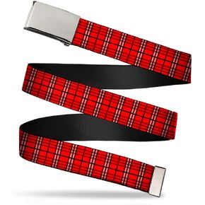 Buckle Down Men's Web Belt Plaid 1.5"