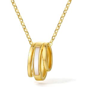 عقد بقلادة سلسلة ذهبية مع عرق اللؤلؤ قلادة انيقة من الفضة الاسترلينية للنساء in Kuwait