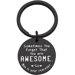 Funny Inspirational Birthday Christmas Gifts for Women Men - Sometimes You Forget You're Awesome Keychain for Best Friend Grandson BFF Thank You Gifts Keyring
