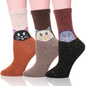 EBMORE المرأة الصوف المشي الجوارب الدافئة سميكة الشتاء التمهيد الدافئ طاقم المقصورة السيدات العمل الجوارب لينة للطقس البارد, Shoe Size: 6-10 in Kuwait