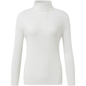 سترة نسائية بياقة مدورة محبوكة دافئة وأكمام طويلة بلوفر سادة in Kuwait