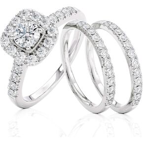 Beverly Hills Jewelers 1 Carat Diamond Engagement Ring for Women in 14k White Gold