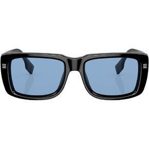 BURBERRY JARVIS BE 4376U 300172 Black Plastic Rectangle Sunglasses Blue Lens