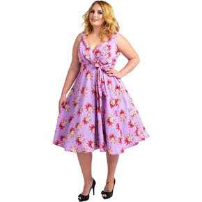 Miss Lavish London Women's Plus Size Dresses Floral Retro Rockabilly 40s and 50s Vintage Bridesmaid Dresses