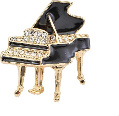 chelseachicNYC Tiny Jewel Crystal Shimmering Grand Piano Brooch Pin in Saudi Arabia