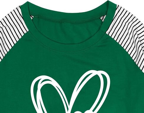 Women Plus Size St. Patrick's Day Shirt Lucky Shamrock Tees Green Heart Tshirt Irish Clover Tops in Saudi Arabia