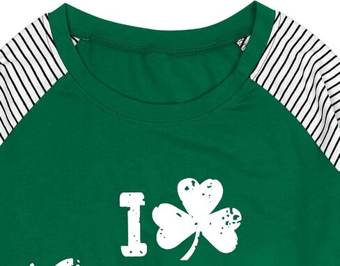 Women Plus Size St. Patrick's Day Shirt Lucky Shamrock Tees Green Heart Tshirt Irish Clover Tops in Saudi Arabia