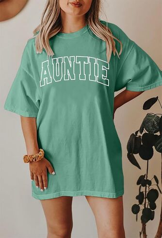 Women Auntie Tshirt Oversize Aunt Shirts Cute Love Heart Tees Fashion Aunt Shirt Funny Short Sleeve Tops in Saudi Arabia