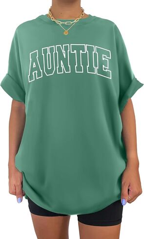 Women Auntie Tshirt Oversize Aunt Shirts Cute Love Heart Tees Fashion Aunt Shirt Funny Short Sleeve Tops in Saudi Arabia